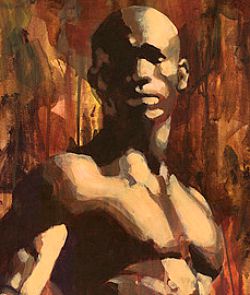 black man painting